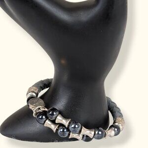 Alex and Ani Vintage Sixty-Six Braided Leather Beaded Energy Bracelet